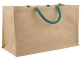 Jute Handbags 10 pcs Natural and Green 42 x 33 x 19 cm 42012287