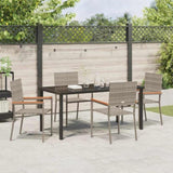 Garden Dining Set with Cushion 5 pcs Grey Poly Rattan 3379712