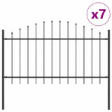 Garden Fence Grey 1190 x 100 cm Powder-Coated Steel 3360125