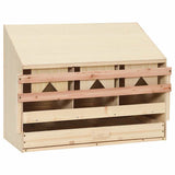 Chicken Laying Nest 3 Compartments 72x33x54 cm Solid Pine Wood 170653