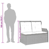 Garden Bench with Cushion Black and Cream White Poly Rattan 3394444