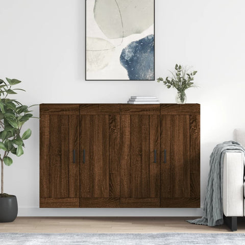 Wall Mounted Cabinets 2 pcs Brown Oak Engineered Wood 3198032