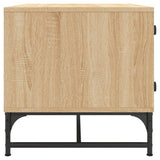 Coffee Table with Glass Doors Sonoma Oak 68.5x50x50 cm 836541