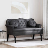 Chesterfield Bench Black 120.5 x 65 x 75 cm Faux Leather 42019284