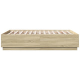 Bed Frame without Mattress Sonoma Oak 135x190 cm Double 3209739