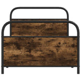Bed Frame Without Mattress 107x203 cm Smoked Oak Engineered Wood 4100223