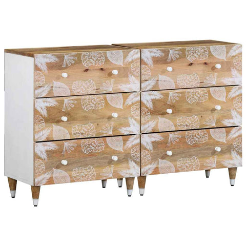 ZNTS Sideboards 2 pcs 60x33.5x75 cm Solid Wood Mango 3310133