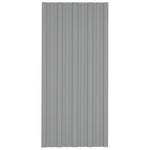 Roof Panels 12 pcs Galvanised Steel Grey 100x45 cm 317213