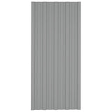 Roof Panels 12 pcs Galvanised Steel Grey 100x45 cm 317213