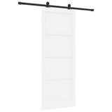 Sliding Door 83 x 211 cm Engineered Wood White and Black 3450002