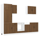 ZNTS 7 Piece Kitchen Cabinet Set Kalmar Brown Oak Engineered Wood 3314768