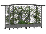 Raised Bed with Trellis and Roof Light Grey 203.5 x 40 x 129 cm 3423155
