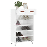Shoe Cabinet High Gloss White 60x35x105 cm Engineered Wood 829582