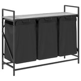 Laundry Basket 3 Compartments with Shelf Grey Sonoma 859063