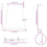 Dining Table Legs V-Shape 2 pcs White 50x cm Steel 4012561