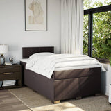 Box Spring Bed with Mattress Dark Brown 120x190 cm Fabric 3285830