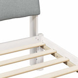 Bed frame White and light grey 90 x 190 cm Solid pine wood 878788