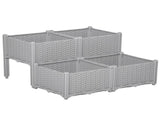 Set of 4 26L Garden Raised Bed Elevated Patio Flower Plant Planter Box PP Vegetables Planting T3398P313625