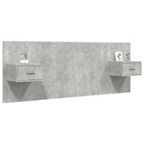 Bed Headboard with Cabinets Concrete Grey Engineered Wood 3115679