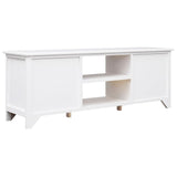 TV Cabinet White 108x30x40 cm Solid Paulownia Wood 338517