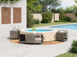 Hot Tub Surround Grey Poly Rattan and Solid Wood Acacia 3270652