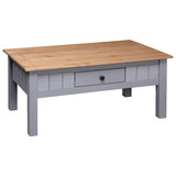Coffee Table Grey 100x60x43.5 cm Solid Pine Wood Panama Range 282683