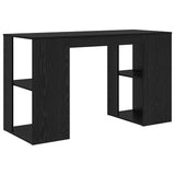 Desk with Shelf Black Oak 130 x 50.5 x 75 cm Engineered Wood 869499