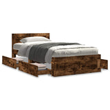Bed Frame with Headboard Smoked Oak 80 x 200 cm Engineered Wood 3429679