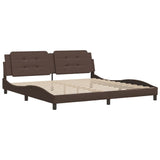 Bed Frame without Mattress "Zadar" Brown 200x200 cm Faux Leather 3208207