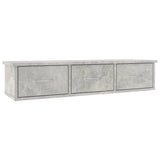 Wall-mounted Drawer Shelf Concrete Grey 88x26x18.5 cm Engineered Wood 800598