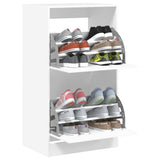Shoe Cabinet with 2 Flip-Drawers White 60x42x108 cm 3214385