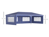 3 x 6m Pop Up Gazebo, Height Adjustable Marquee Party Tent with Sidewalls and Storage Bag, Blue T3398P319921