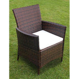 5 Piece Outdoor Dining Set with Cushions Poly Rattan Brown 43129