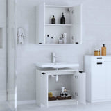 2 Piece Bathroom Cabinet Set White Engineered Wood 3115860