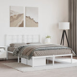 ZNTS Metal Bed Frame without Mattress with Headboard White 140x200cm 355611