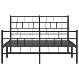 Metal Bed Frame without Mattress with Footboard Black 120x190cm 355674
