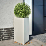 Garden Planters 2 pcs White Triangular 50x43x75 cm Steel 851174