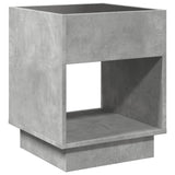 ZNTS Bedside Table with Infinity LED Concrete Grey 40x40x50 cm 3284080