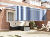 Retractable Awning Retractable Blue and White 300 x 200 cm 3329489