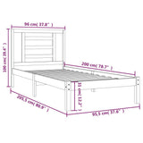 Bed Frame without Mattress White 90x200 cm Solid Wood Pine 3104334