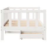 Daybed with Drawers without Mattress White 90x200 cm Solid Wood 3302072