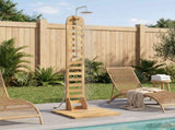 Outdoor Shower 225 cm Solid Acacia Wood and Stainless Steel 903109