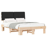 Bed Frame with Upholstered Headboard Black 120 x 190 cm 877366