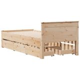 Bed Frame without Mattress with Headboard 90x190 cm Single Solid Wood Pine 3308786