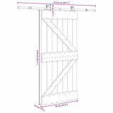 Sliding Door NARVIK Natural and Black 95 x 210 cm 3445223