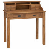 Writing Desk Natural 89.5 x 49.5 x 100 cm Solid Teak Wood 42024254