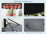Basketball Hoop Stand Portable Adjustable Height 2.1-2.6m w/ Wheels, Sturdy Rim Stable Base, Black T3398P349112