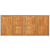 Garden Table with Acacia Wood Top Grey 190x80x74 cm Poly Rattan 365310