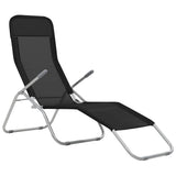 Folding Sun Loungers 2 pcs Textilene Black 44338