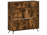 Shoe Cabinet BREDA 78 x 24 x 103 cm Engineered Wood Smoked Oak 897540